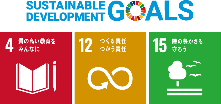 SDGs 目標4, 12, 15